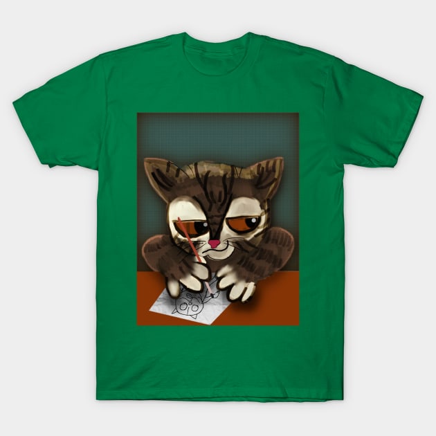 Drawing cat T-Shirt by HCShannon